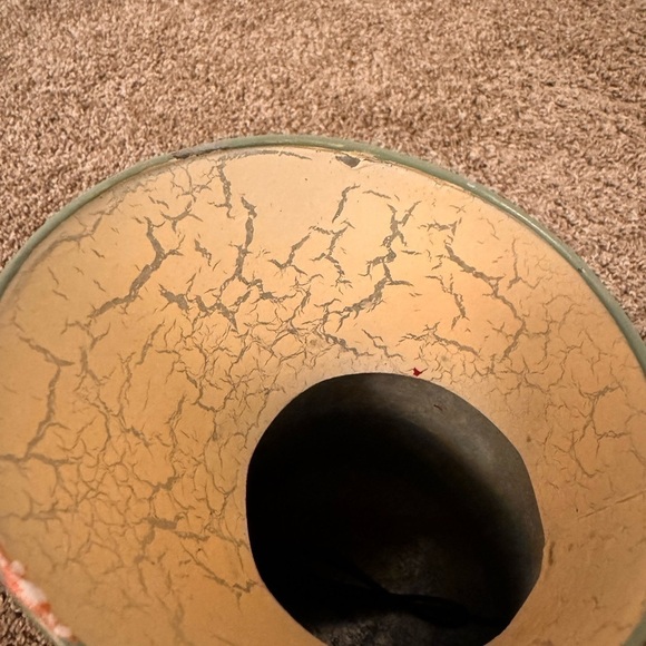 Vintage French Enamel pitcher jug water enameled pink flowers rose - Picture 4 of 6